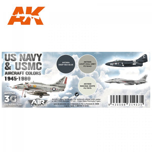 AK Interactive AK11745 Couleurs des aéronefs de l&amp;#39;US Navy et de l&amp;#39;US Marine Corps 1945-1980 3 x 17 ml – image 2