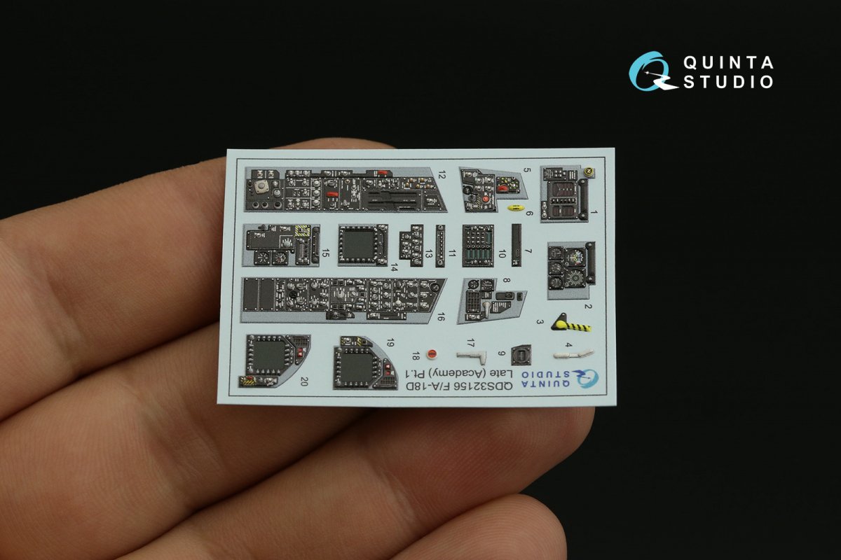 Quinta Studio QDS-32156 F/A-18D late 3D-Printed &amp;amp; coloured Interior on decal paper (Academy) (Small version) 1/32 – zdjęcie 8