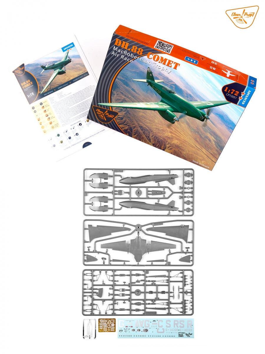 Clear Prop! CP72051 DH.88 COMET DH.88 Comet MacRobertson Trophy Air Race ADVANCED KIT 1/72 – immagine 2