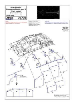 Aber 35A022 Jupes latérales pour Sturmgeschutz III (début) (1/35)  – image 4