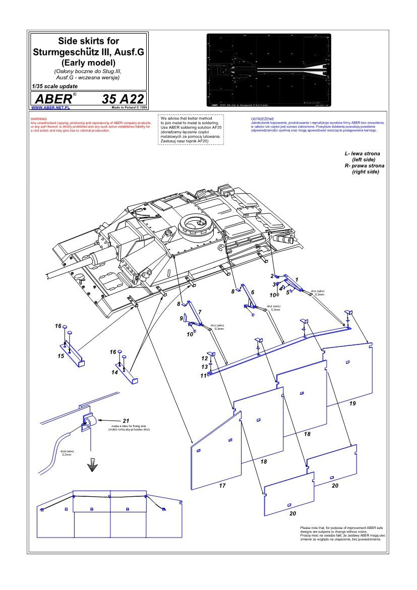 Aber 35A022 Jupes latérales pour Sturmgeschutz III (début) (1/35)  – image 4
