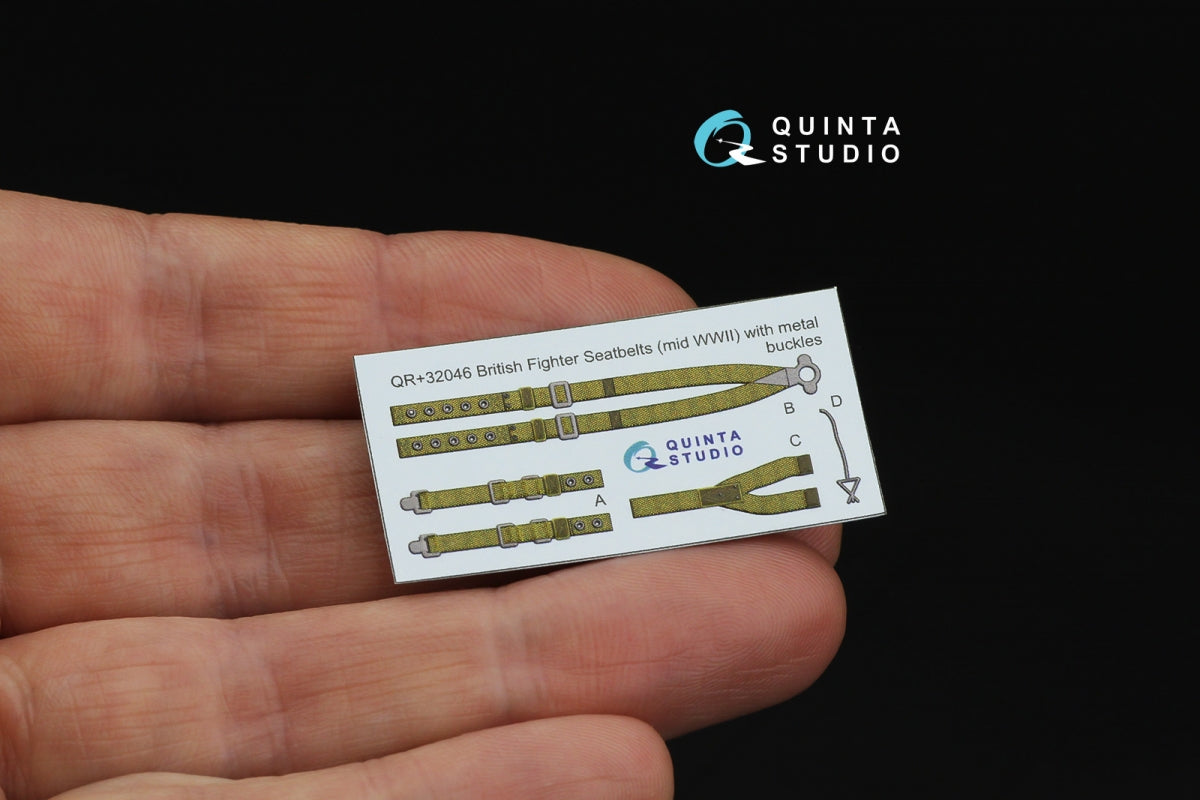 Quinta Studio QR+32046 British Fighter Seatbelts, mid WWII (with metal buckles) (All kits) 1/32 – imagen 2