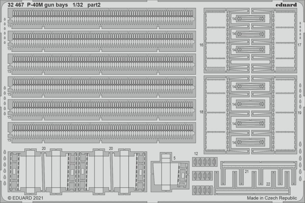 Eduard 32467 P-40M gun bays TRUMPETER 1/32 – imagen 2
