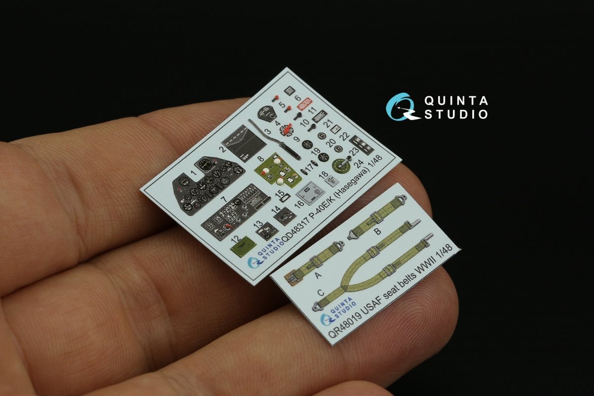 Quinta Studio QD48317 P-40E/K 3D-Printed &amp;amp; coloured Interior on decal paper (Hasegawa) 1/48 – imagen 5