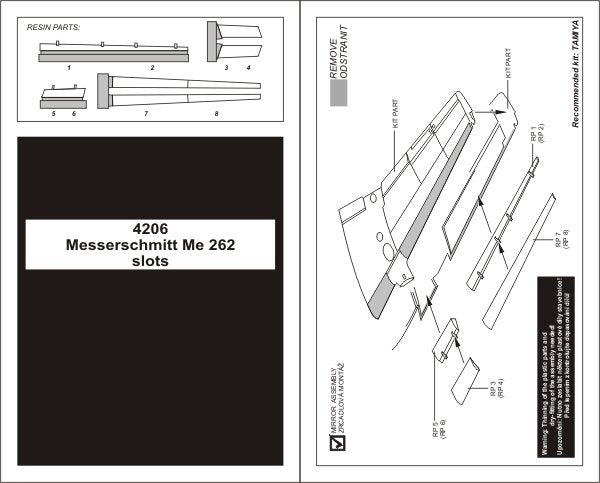 Aires 4206 Me 262A Schwalbe slots 1/48 TAMIYA – Bild 2