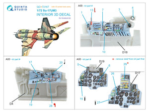 Quinta Studio QD+72167 Su-17UM3 3D-Printed &amp;amp; coloured Interior on decal paper (Modelsvit) (with 3D-printed resin part) 1/72 – zdjęcie 2