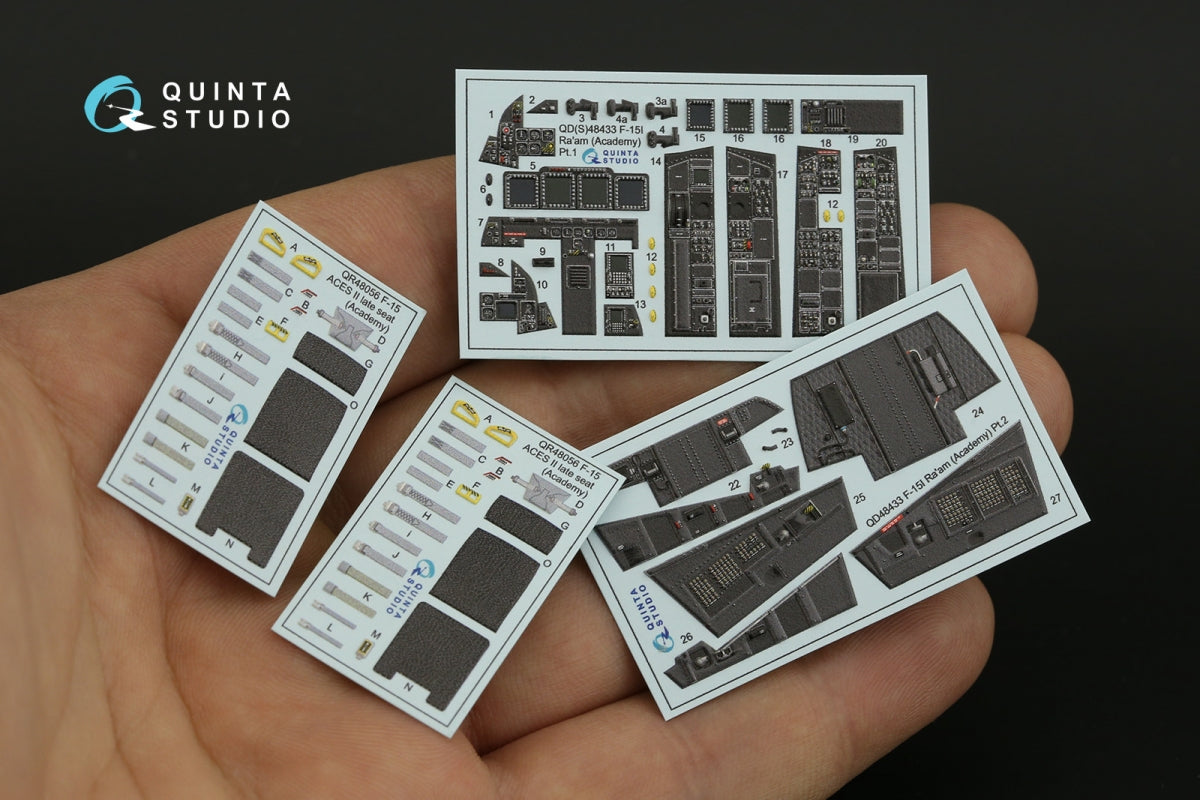 Quinta Studio QD48433 F-15I 3D-Printed coloured Interior on decal paper (Academy) 1/48 – imagen 4