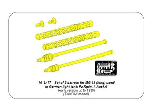 Aber 16L-17 Zestaw 2 luf do MG13 używanych w niemieckim czołgu Pz.Kpfw. I, Ausf.A wczesny do 1938r. / Set of 2 barrels for guns MG13 (long) used in German light tank Pz.Kpfw. I, Ausf.A early to 1938 1/16 – Bild 8