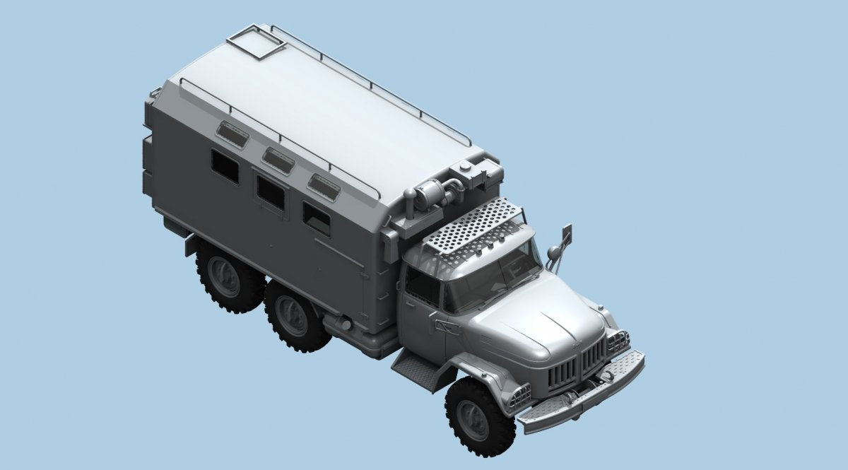 ICM 35901 Chernobyl #1 Radiation monitoring station (ZiL-131KShM truck &amp;amp; 5 figures &amp;amp; diorama base with background) 1/35 – imagen 2