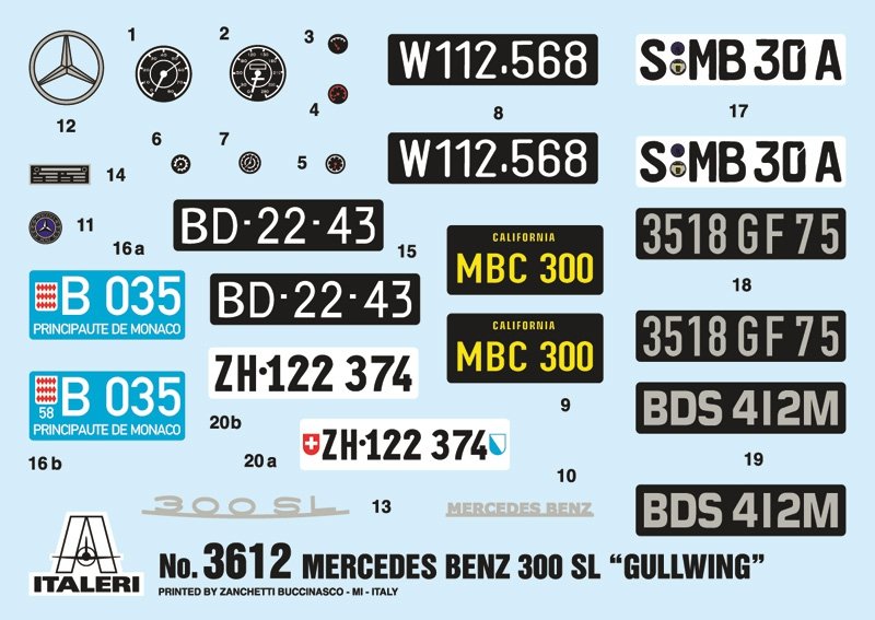 Italeri 3612 Mercedes-Benz 300SL Gullwing 1/16 – immagine 2