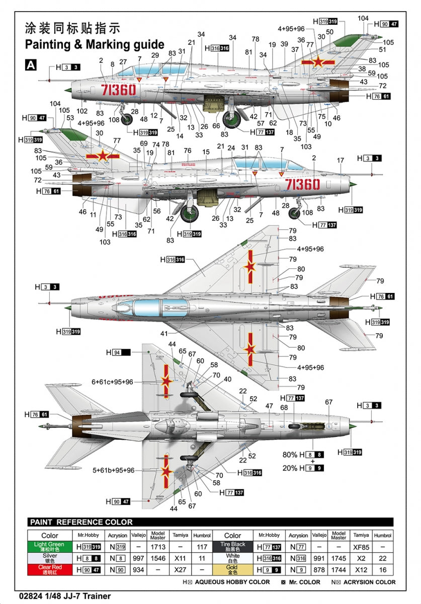 Trumpeter 02824 JJ-7 Trainer 1/48 – immagine 3