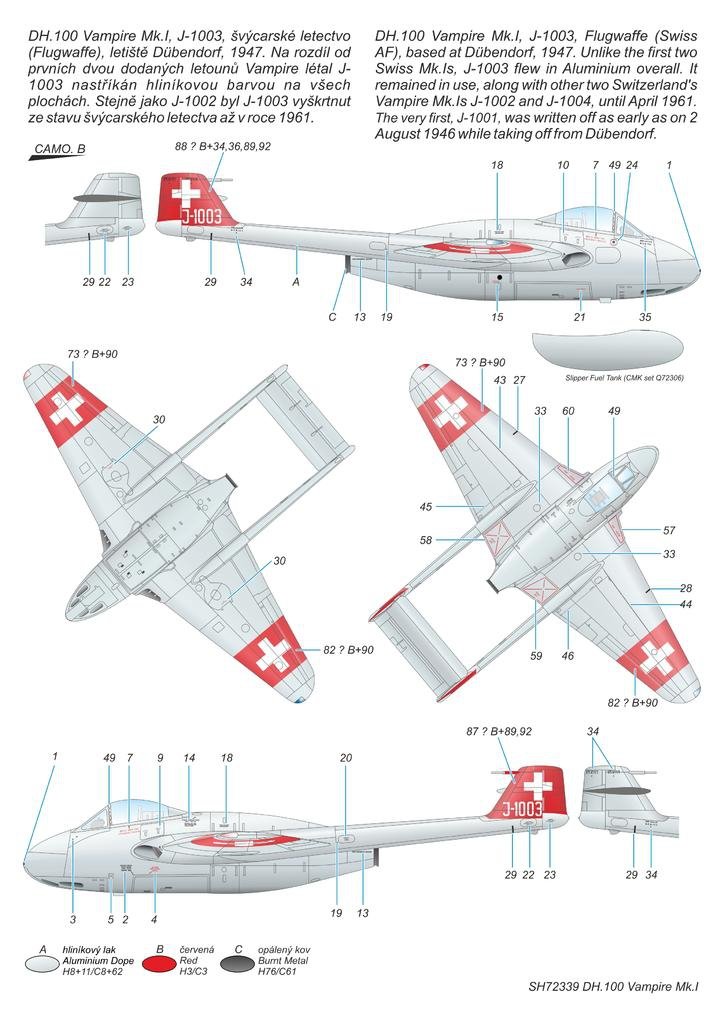Special Hobby 72339 DH.100 Vampire Mk. I The First Jet Guardians of Neutrality 1/72 – zdjęcie 4