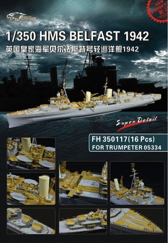 Flyhawk FH350117 HMS Belfast 1942 Super Detail Set pour maquettes Trumpeter 05334 au 1/350