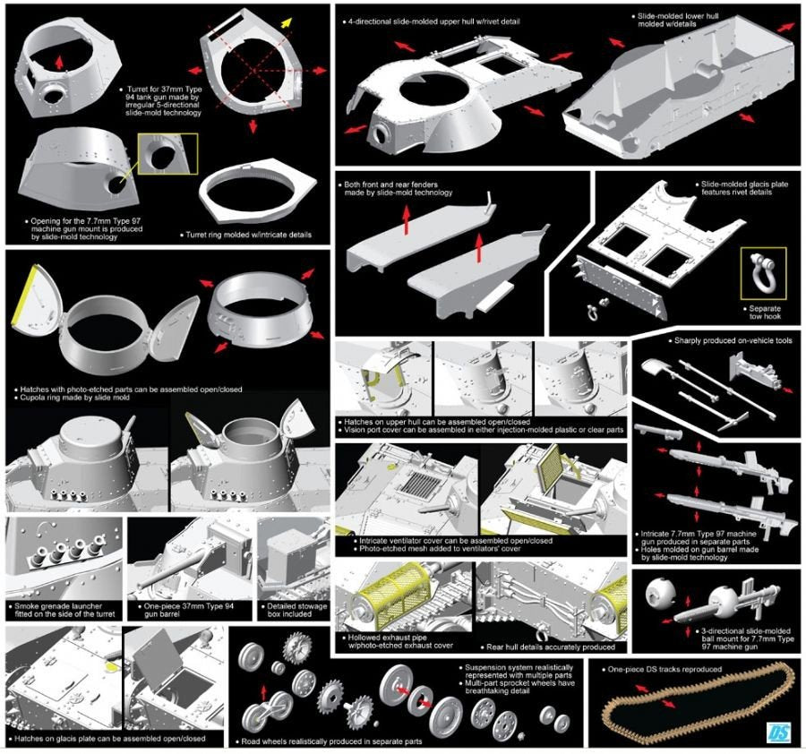 Dragon 6767 Imperial Japanese Army Type 95 Light Tank &amp;quot;Ha-Go&amp;quot; Early Production 1/35 – Bild 4