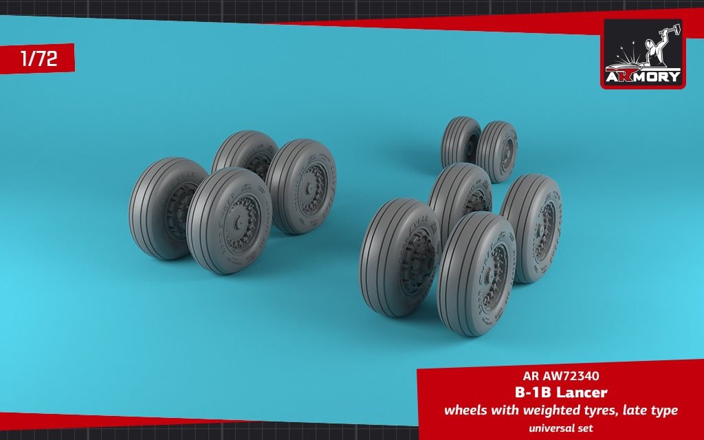 Armory Models AW72340 B-1B Lancer wheels w/ weighted tires, late 1/72 – Bild 4
