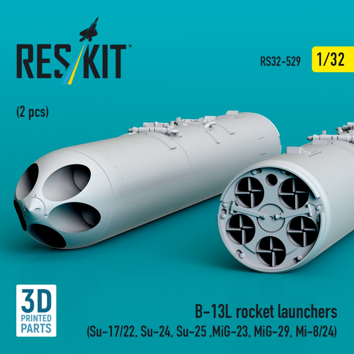 RESKIT RS32-0529 B-13L rocket launchers (2 pcs) (3D Printed) 1/32 – Bild 2