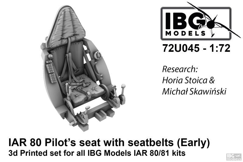 IBG 72U045 Pilot's Seat with Seatbelts for I.A.R. 80/81 (Early, used until 1941) 1/72