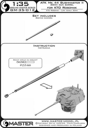 Master GM-35-012 ATK Mk 44 (Bushmaster II) 30mm gun barrel - used on KTO Rosomak and other vehicles (1pc) 1/35 – zdjęcie 14