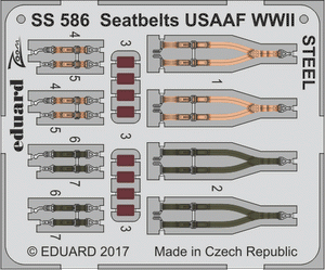 Eduard SS586 Seatbelts USAAF WWII STEEL 1/72