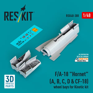 RESKIT RSU48-0388 Baies de train d&amp;#39;atterrissage pour F/A-18 « Hornet » (A, B, C, D et CF-18) pour kit Kinetic (impression 3D) 1/48 – image 2