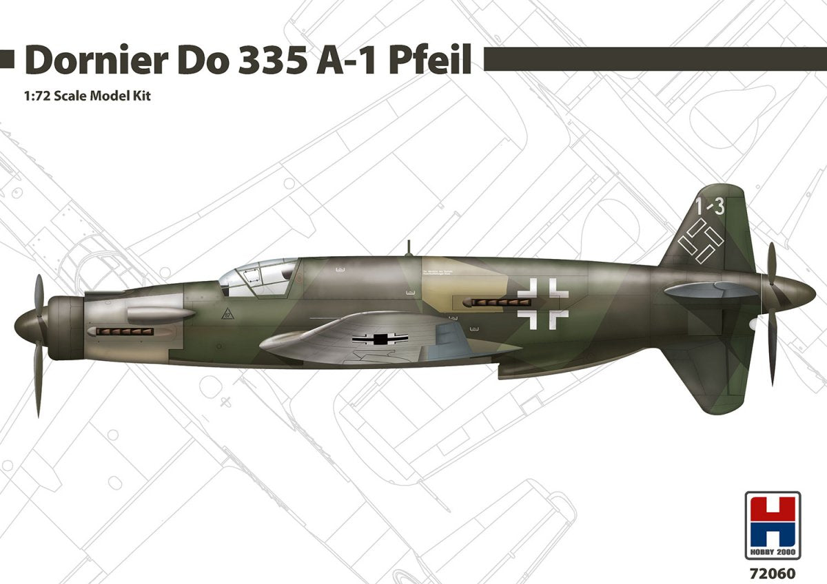 Hobby 2000 72060 Dornier Do 335 A-1 Pfeil (DRAGON + CARTOGRAF + MASQUES) 1/72
