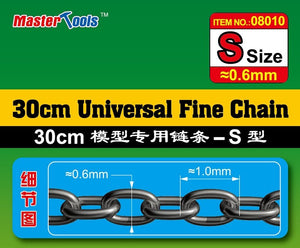 Chaîne fine universelle Trumpeter 08010 30 cm, taille S, 0,6 mm x 1,0 mm, pour le modélisme