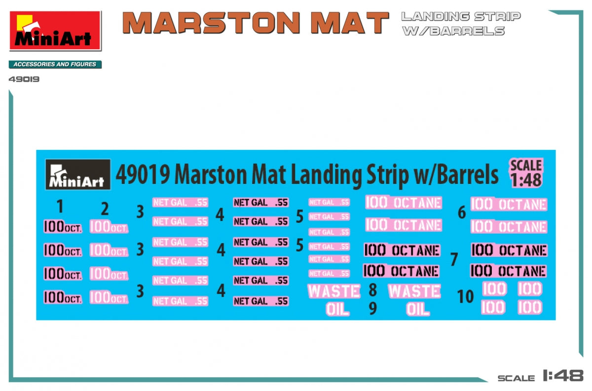 MiniArt 49019 MARSTON MAT LANDING STRIP w/BARRELS 1/48 – zdjęcie 2