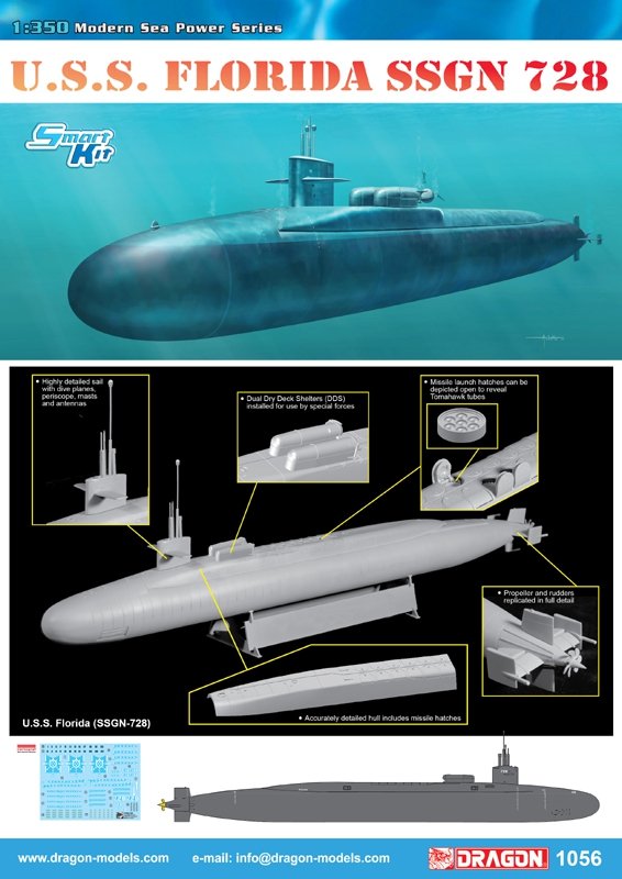 Dragon 1056 U.S.S. FLORIDA SSGN 728 1/350 – imagen 2