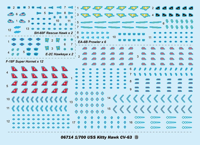 Trumpeter 06714 USS Kitty Hawk CV-63 1/700 – immagine 12