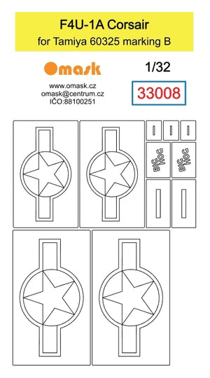 Omask 33008 F4U-1A Corsair mask (for Tamiya 60325 marking B) 1/32