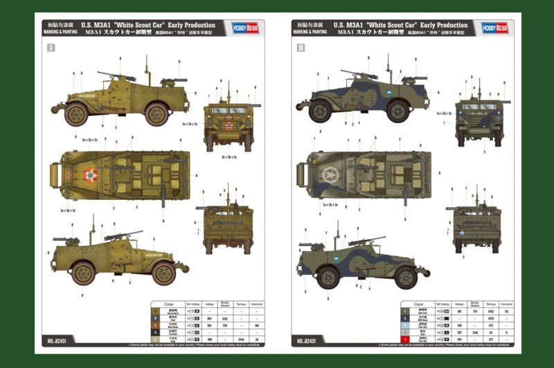 Hobby Boss 82451 U.S. M3A1 White Scout Car Early Production 1/35 – immagine 3