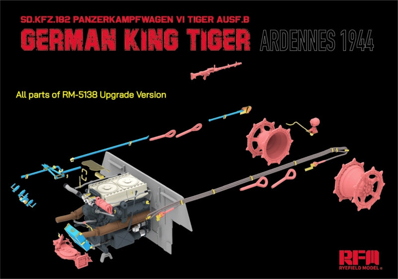 Rye Field Model 5138 German King Tiger Pz.Kpfw. VI Ausf. B Ardennes 1944 Upgrade Version 1/35 – imagen 4