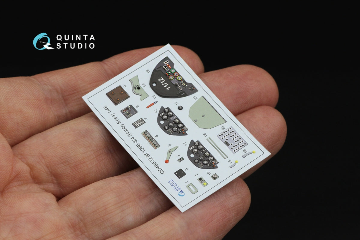 Quinta Studio QD48532 Bf 109E-3/4 3D-Printed &amp;amp; coloured Interior on decal paper (HobbyBoss) 1/48 – Bild 4