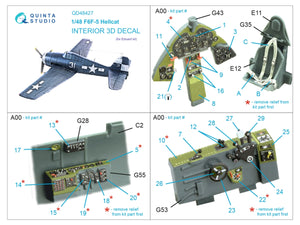 Quinta Studio QD48427 F6F-5 Hellcat 3D-Printed coloured Interior on decal paper (Eduard) 1/48 – zdjęcie 5