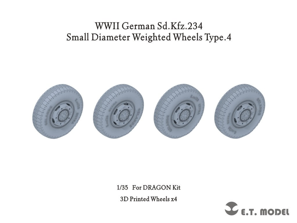Maquette ET P35-104 Sd.Kfz.234 allemand de la Seconde Guerre mondiale, roues lestées de petit diamètre, type 4, échelle 1/35