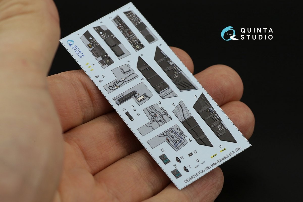 Quinta Studio QD48216 F/A-18D Late 3D-Printed &amp;amp; colored Interior on decal paper with resin parts (Kinetic) 1/48 – image 11