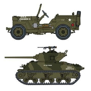 Dragon 7412 1/4 Ton 4x4 Truck + Sherman M4A1(76) W VVSS 1/72 – immagine 2