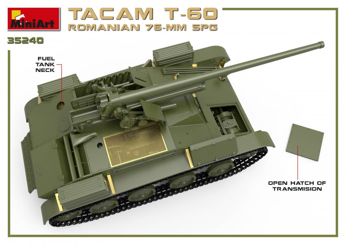 MiniArt 35240 ROMANIAN 76-mm SPG TACAM T-60 INTERIOR KIT 1/35 – immagine 11