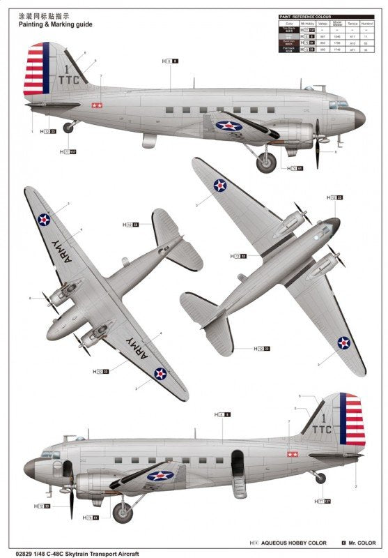 Trumpeter 02829 C-48C Skytrain Transport Aircraft 1/48 – immagine 14