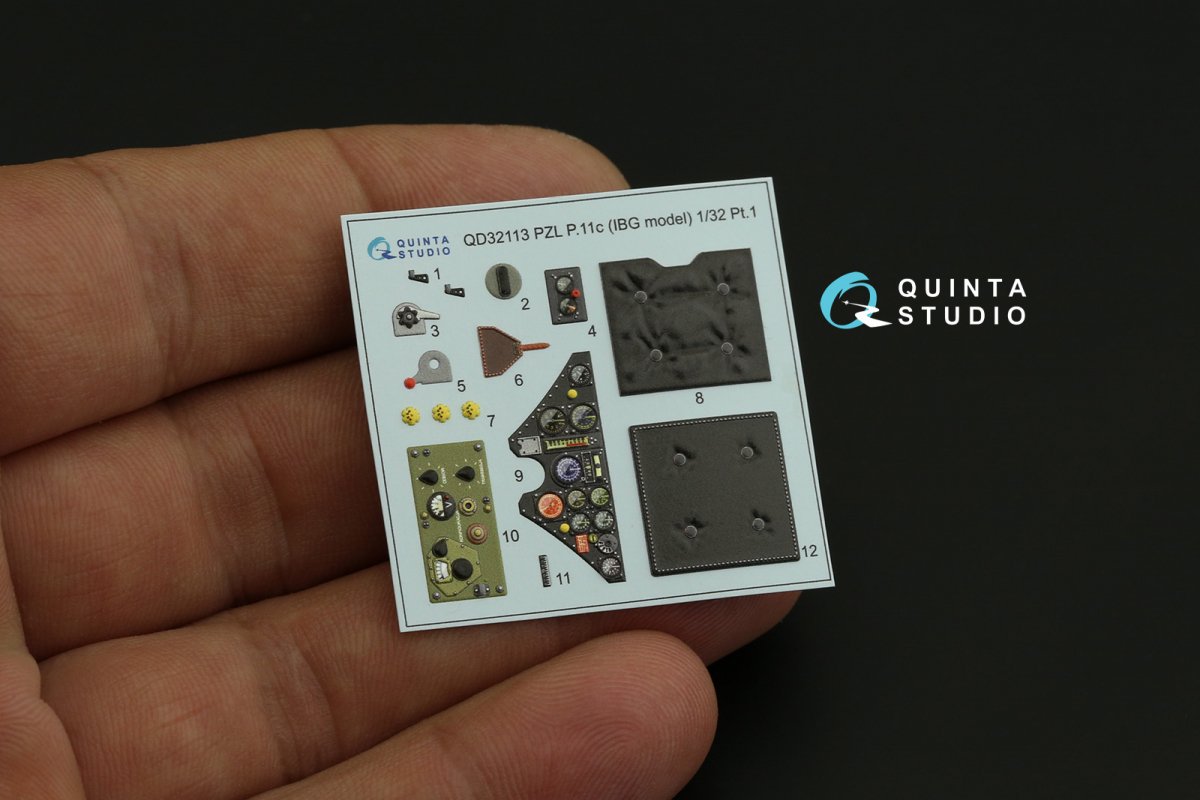 Quinta Studio QD32113 PZL P.11c 3D-Printed &amp;amp; coloured Interior on decal paper (IBG model) 1/32 – Bild 4
