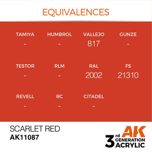 AK Interactive AK11087 SCARLET RED – STANDARD 17ml – imagen 3