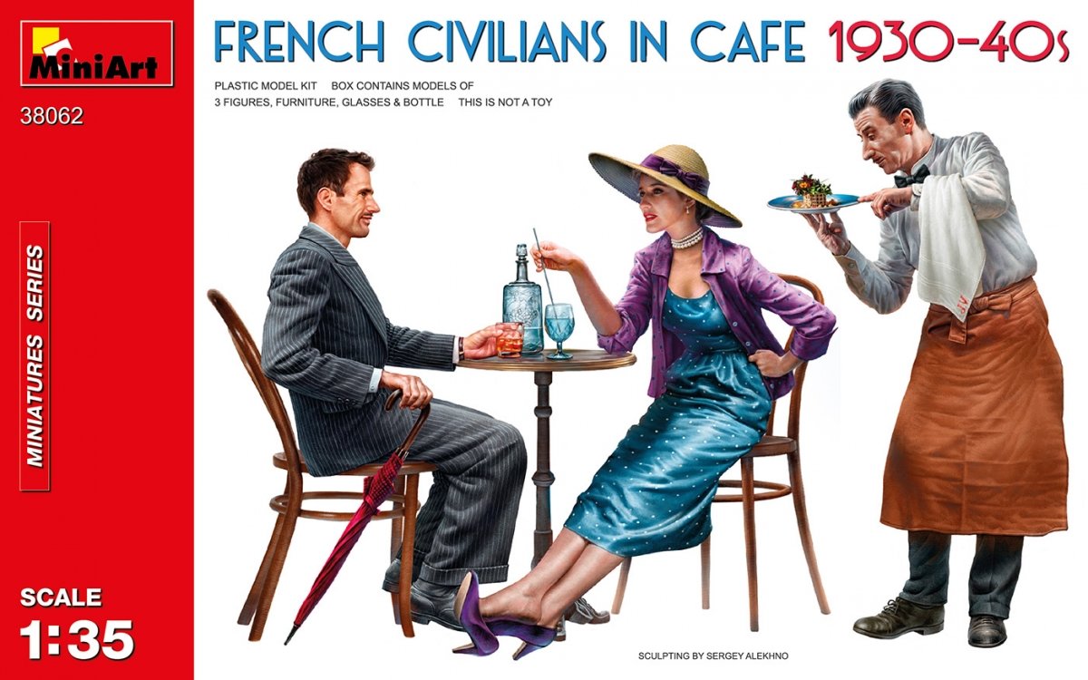 MiniArt 38062 CIVILS FRANÇAIS DANS UN CAFÉ ANNÉES 1930-40 1/35
