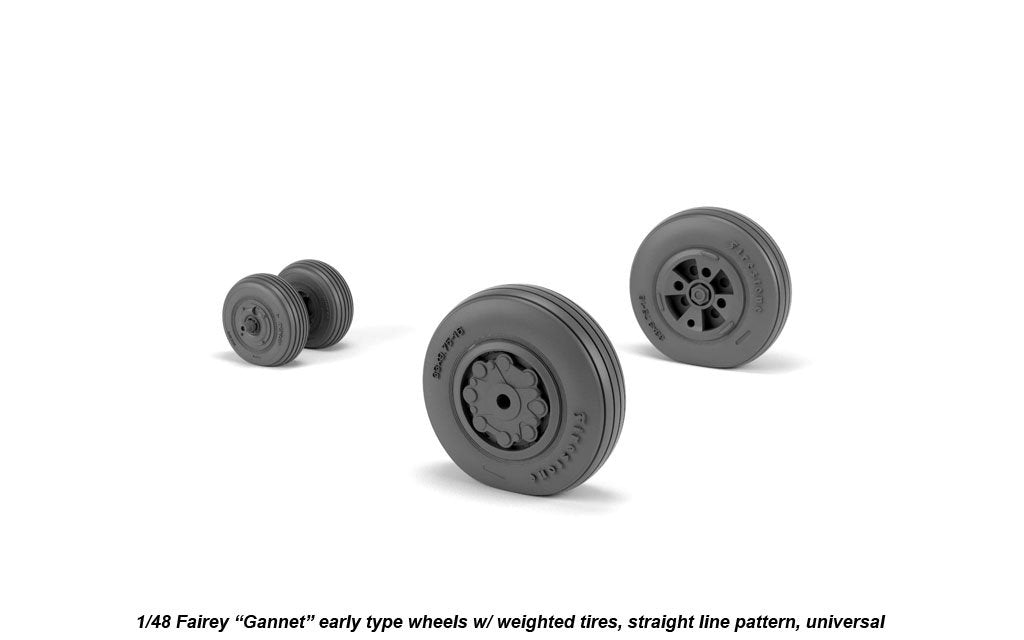 Armory Models AW48410 Fairey Gannet early type wheels w/ weighted tires of straight tire pattern 1/48 – Bild 3