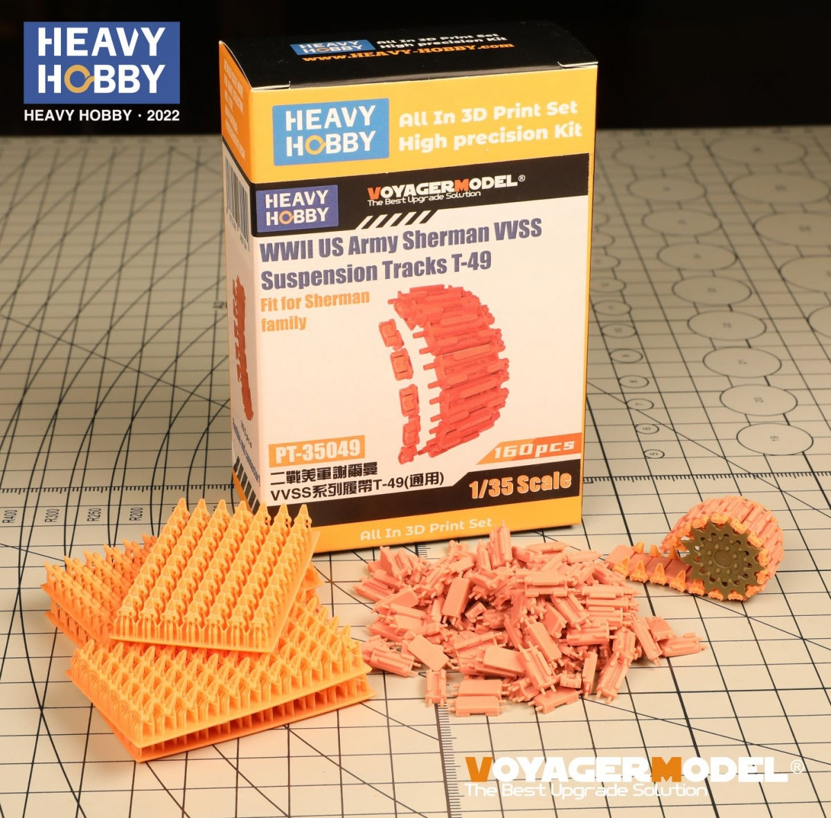 Heavy Hobby PT35049 WWII US Army Sherman VVSS Suspension Tracks T-49 1/35 – immagine 2