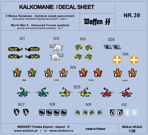 Weikert Decals DEC239 Oznaczenia niemieckich dywizji pancernych - vol.1 1/35