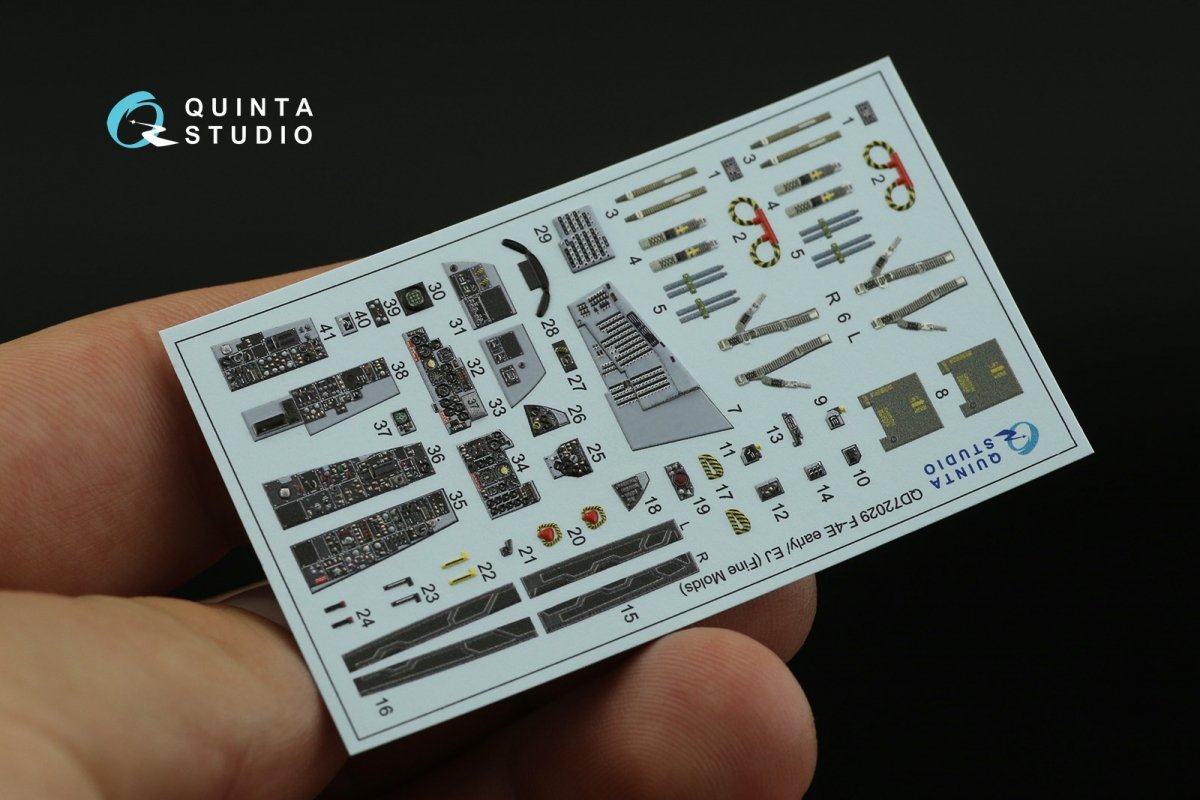 Quinta Studio QD72029 F-4E early/F-4EJ 3D-Printed &amp;amp; coloured Interior on decal paper (for FineMolds kit) 1/72 – Bild 4