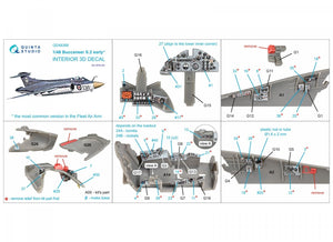 Quinta Studio QD48368 Buccaneer S.2 early 3D-Printed &amp;amp; coloured Interior on decal paper (Airfix) 1/48 – zdjęcie 2