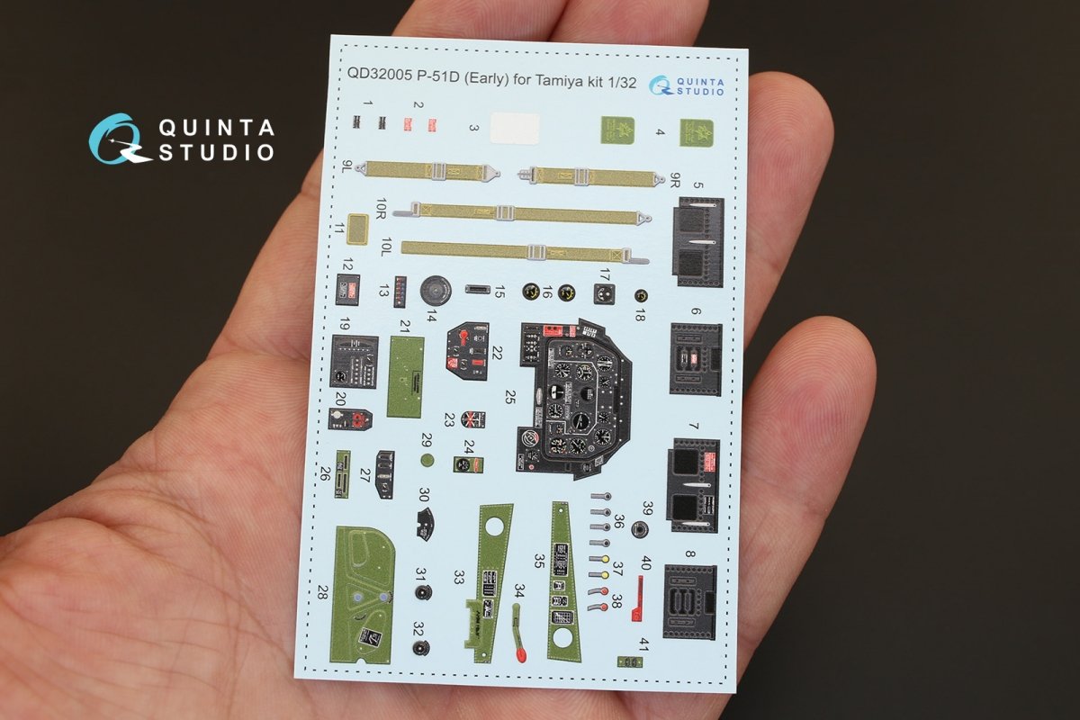Quinta Studio QD32005 P-51D (Early) 3D-Printed &amp;amp; coloured Interior on decal paper (for Tamiya kit) 1/32 – imagen 3