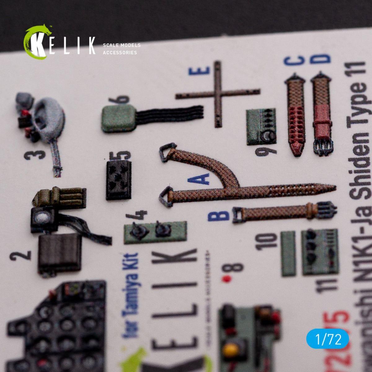 KELIK K72075 N1K1-Ja Shiden Type 11 interior 3D decals for Tamiya kit 1/72 – Bild 4
