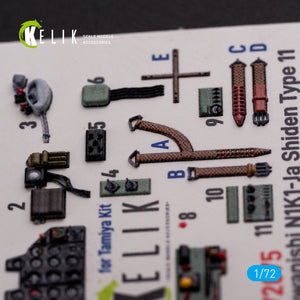 KELIK K72075 N1K1-Ja Shiden Type 11 interior 3D decals for Tamiya kit 1/72 – Bild 4